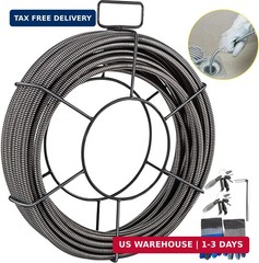 VEVOR Drain Cleaning Cable 75ft x 3/8 inch Solid Core Cable Sewer Cable, Drain A