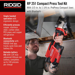 78148 RP 251 Compact Press Tool Battery Kit with Propress Jaws (1/2&Prime; to 1-1/4&Prime;),