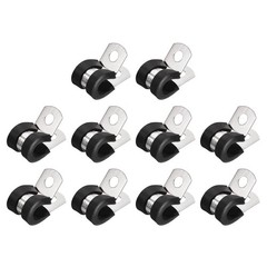 20Pcs 5/16&Prime; Cable Clamp R Shape Stainless Steel Rubber Cushioned Pipe Strap