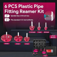 PVC Pipe Reamer Tool 6PC/SET Pipe Fitting Socket Saver Aluminum Alloy for SCH 40