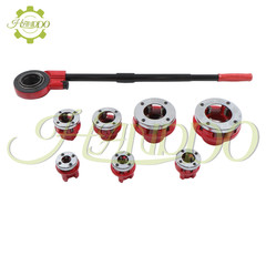 Pipe Threader Threading 3/8&Prime; &ndash; 2&Prime; Die Dies Set w/ Handle Ratchet Tool Set 7 Size