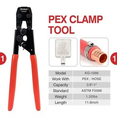 PEX Clamp Tool Kit 3 8-1 w Rings & Tubing Cutter &ndash; All-in-one Crimping Set