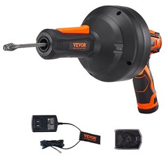 VEVOR 12V Electric Drain Auger 25FT Plumbing Snake Auto Feed for 3/4&Prime;-2&Prime; Pipes