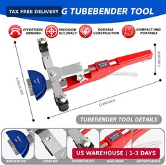 Tube Bender Kit, for 1/4&Prime;-7/8&Prime; O.D. 90&deg; Forward/Reverse Bending Ratcheting Tubin