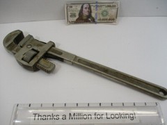 DUNLAP Tools 18&Prime; PIPE WRENCH Made of TOOL STEEL Drop Forged in USA Bright EC