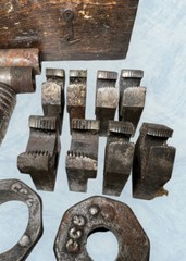 Antique MARK MFG CO. 36&rdquo; Pipe Threader + Original Box Wrench & Pipe Cutter No. 1