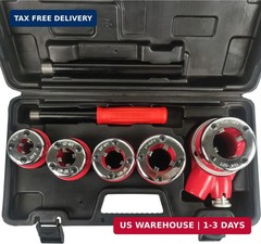 TEXALAN(R) Ratchet Pipe Threader Kit Ratcheting Pipe Threading Tool Set 5 Dies(3