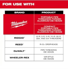 Milwaukee Model №: 48-36-1104 1-1/4 in. (1.25&Prime;) ALLOY NPT Pipe Threading Dies