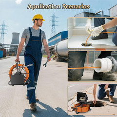 100Ft Sewer Camera with DVR, 4.3&Prime; Screen, 32GB Card & 8500mAh Battery