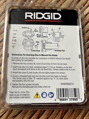 Ridgid 37850 12-R 2&Prime; NPT Alloy Right Hand Pipe Threading Dies