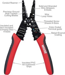 WG-015 Professional 8-inch Wire Stripper/Crimping Tool, Cable Cutter/Crimper, Wi