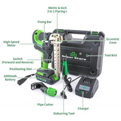 Power Flaring Tool Kit for 1/4&Prime; &ndash; 3/4&Prime; HVAC Cordless Flare Tool with Metric and