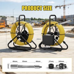 50M Sewer Pipe Inspection Video Camera, 23mm Drain Endoscope 16GB 5&Prime; Monitor
