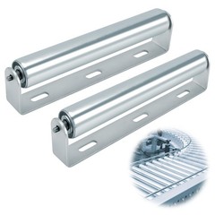 2 Pack Conveyor Long Roller and Bracket Set 10-inch, 1.5-inch Diameter Silver