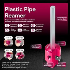 Premium 1/2&rdquo; PVC Pipe Reamer with 1/4&Prime; Hex Shaft, Plastic Pipe Fitting Reamer