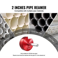 2 in PVC Pipe Reamer Aluminum Alloy SCH40 ABS CPVC for Electric Drills