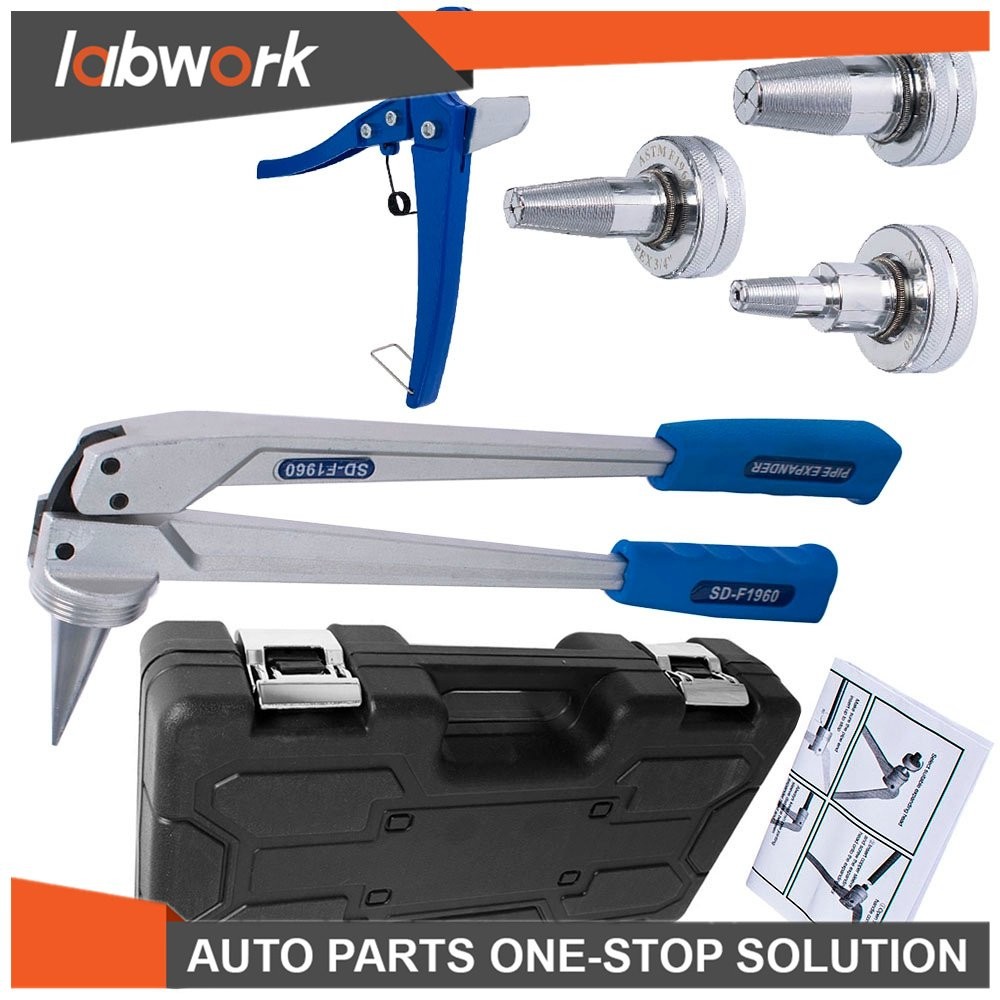 Labwork PEX Expansion Tool Kit With 1&Prime; 1/2&Prime; 3/4&Prime; Expander Heads And Hard Case
