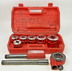 RATCHETING PIPE THREADER TOOL KIT &ndash; NPT type 62 W/ HANDLE, FIVE DIES, HARD CASE