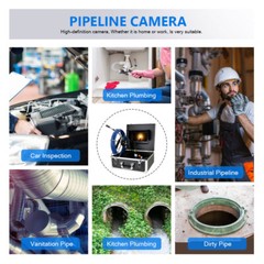 30M 1000TVL Sewer Pipe inspection Camera 512hz Self-leveling Meter Counter DVR