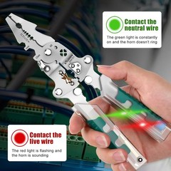 Multifunctional 18 In 1 Foldable Wire Stripper with Voltage Detector and Pliers