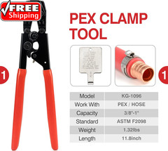 KIT-1096D PEX Clamp Tool Kit for 3/8 to 1 Inch PEX Cinch Clamps, with 20Pcs 1/2