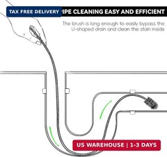 Flexible Drain Brush, 66 Inch Long Double Ended Hose Pipe and 58 Inch Tube Clean