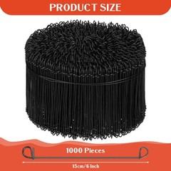 1000 Pcs 16 Gauge Rebar Tie Wire 6 Inch Black Double Loop Annealed Steel Wire Ti