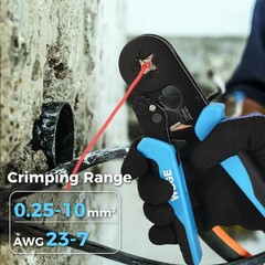 WGGE Ferrule Crimping Tool Length: 8.6 inches, Width: 5.7 Blue/ Black