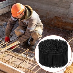 1000 Pcs 16 Gauge Rebar Tie Wire 6 Inch Black Double Loop Annealed Steel Wire Ti