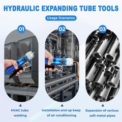 HVAC Hydraulic Swaging Tools Kit，Hydraulic Tube Expander Compact，Copper Pipes&hellip;