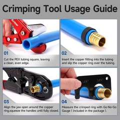 iCrimp 1/2 and 3/4-inch Combo Pex Pipe Crimping Tool for Copper Ring with Gau&hellip;