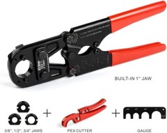 iCrimp PEX Crimping Tool Kit for 3/8in, 1/2in, 3/4in, 1in Pex Copper Crimp Rings
