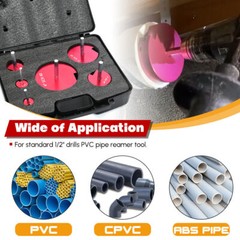 for Reed Tools 04529 PPRK6 Clean Ream Extreme Plastic Pipe Fitting Reamer Kit