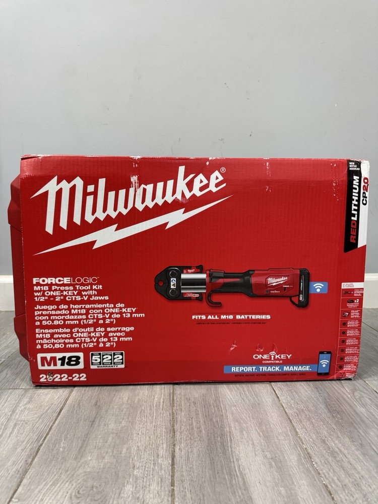 Milwaukee 2922-22 M18 FORCE LOGIC One Key Copper Press Tool Kit With CTS Jaws