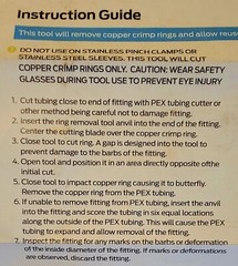 Sharkbite PEX Crimp Ring Removal Tool #865897 (For Copper Rings Only)