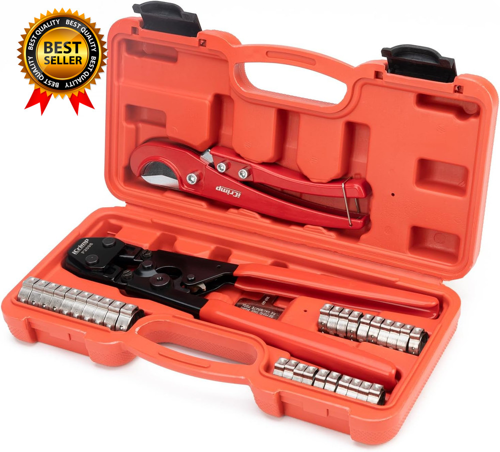 KIT-1096D PEX Clamp Tool Kit for 3/8 to 1 Inch PEX Cinch Clamps with 20Pcs 1/2