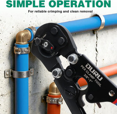 2 in 1 Ratchet Pex Crimping Tool Cinch and Remove Combo Function Pex Pipe Crimp