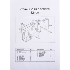 12 Ton Pipe Bender Manual Hydraulic Piping Bending Exhaust Tube Fabric + 6 Dies