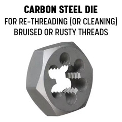 1/8 In., 1/4 In., 3/8 In., 1/2 In., 3/4 In. and 1 In. Carbon Steel NPT Pipe Die