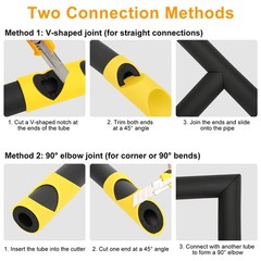 6x Pipe Insulation Cutting Guide Kit 15-53mm Foam Tube Cutter HVAC Plumbing Tool