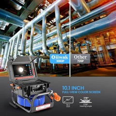 10.1&Prime; 1080P Sewer Camera with 165FT Cable, IP68 Waterproof, DVR Recorder