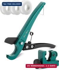 Bates- PEX Pipe Cutter, Cuts up to 1-1/4&Prime;, Tube Cutter 1/8&Prime;-7/8&Prime;, PTFE Seal Tape