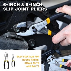 8-Piece Pliers Set, 8&Prime; & 10&Prime; Water Pump Plier, 6&Prime; & 8&Prime; Slip Joint, 8&Prime; Linesman,