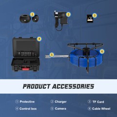 9 inch 50M HD DVR Sewer Camer Pipe Inspection Camera 17mm Camera Meter Counter