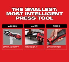 Milwaukee 2473-22 M12 Force Logic 5400 lbs Press Tool Kit, 1/2&Prime; &ndash; 1&Prime; Jaw