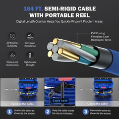 9 In Self-Leveling Sewer Camera 50m/164ft Pipe Inspection Camera w 512Hz Locator