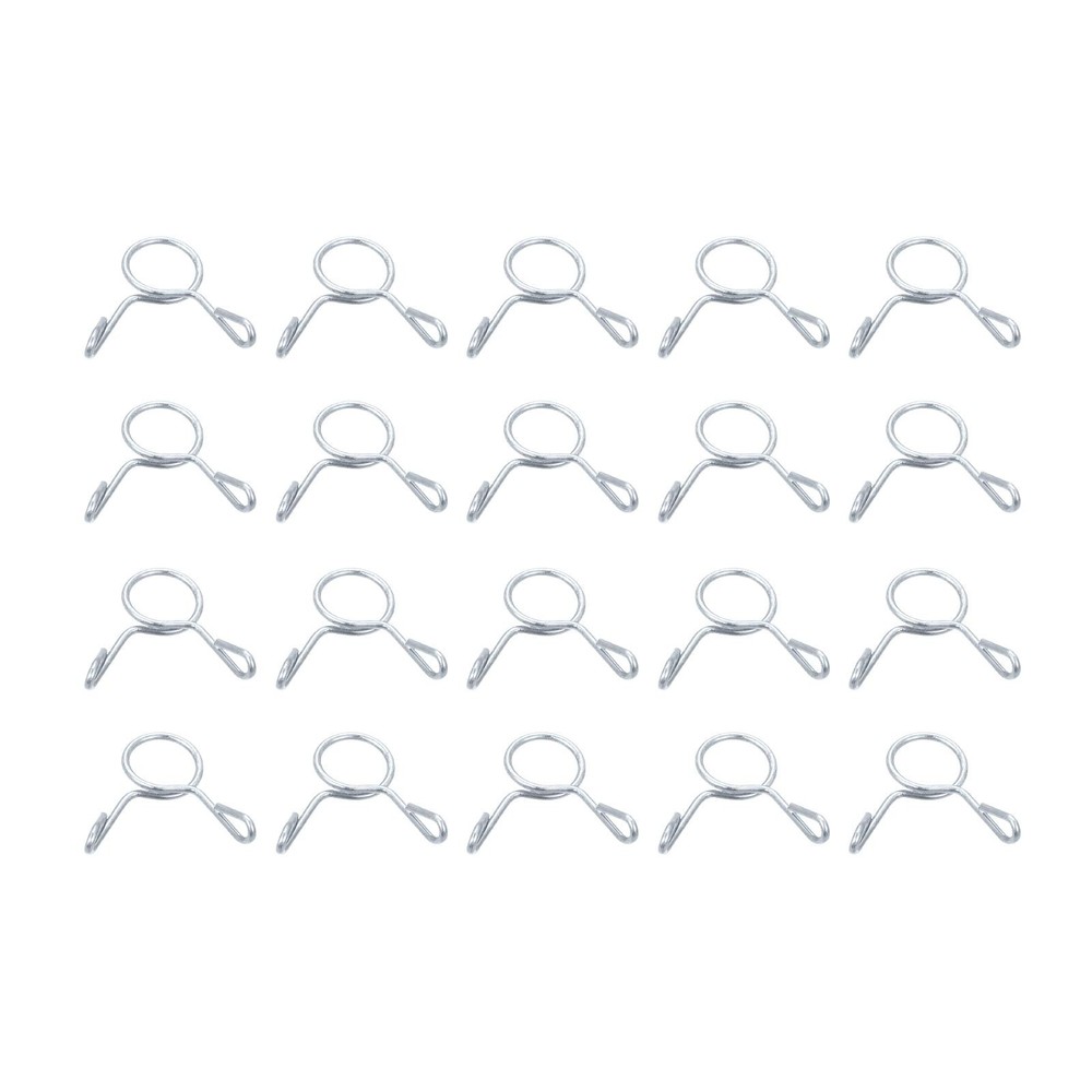 Fuel Line Hose Clips, 50pcs 6mm 65Mn Steel Tubing Spring Clamps (Silver)