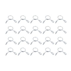 Fuel Line Hose Clips, 50pcs 6mm 65Mn Steel Tubing Spring Clamps (Silver)