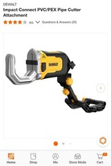 ⭐️NEW⭐️ DeWalt IMPACT CONNECT PVC/PEX Shear Impact Driver Attachment DWAPVCIR
