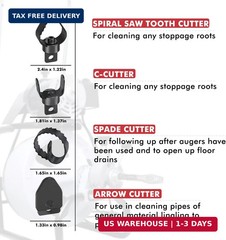 Drain Snake Drill Attachments,8-Piece Drain Cleaner Combination Cutter Heads, Us